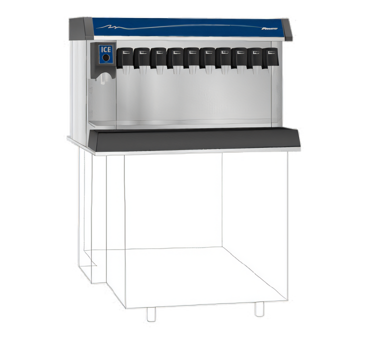 Product image #1 for Follett Vision VU300B8LL Single-Sided 8-Valve Ice/Beverage Dispenser with 300 lb Ice Storage