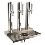 Thumbnail image #1 for Micro Matic USA Skyline BS-SKY-3PSSKR 3-Column, 3-Faucet Glycol-Cooled Countertop Draft Beer Station with Glass Rinser