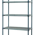 Thumbnail image #1 for Quantum WR86-2160WPM-5 5-Tier Stationary Wire Plastic Mat Shelving Unit, 60W x 21D x 86H, Green Epoxy Antimicrobial Finish