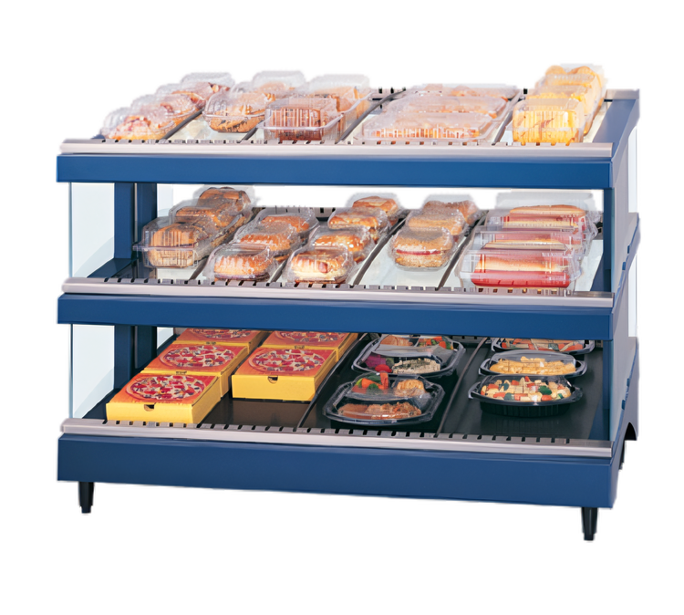 Product image #1 for Hatco Glo-Ray Designer Slant Display Warmer with Dual Heated Glass Shelves, 27-Inch Countertop