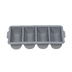Thumbnail image #1 for Admiral Craft 4-Compartment Gray Plastic Cutlery Bin with Integral Side Handles