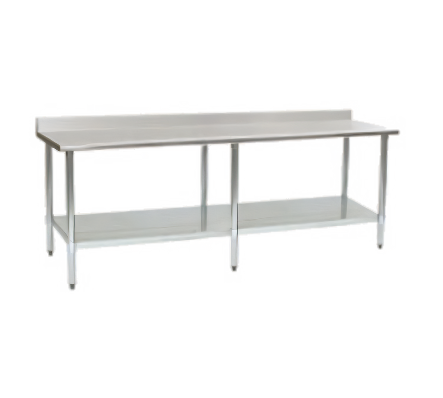 Product image #1 for Eagle Budget Series 96-Inch x 36-Inch 430 Stainless Steel Work Table with 4-1/2-Inch Backsplash and Adjustable Undershelf