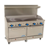 Thumbnail image #1 for Comstock-Castle 60-Inch Commercial Gas Range with 3/4-Inch Griddle, 2 Standard Ovens and Back Riser High Shelf