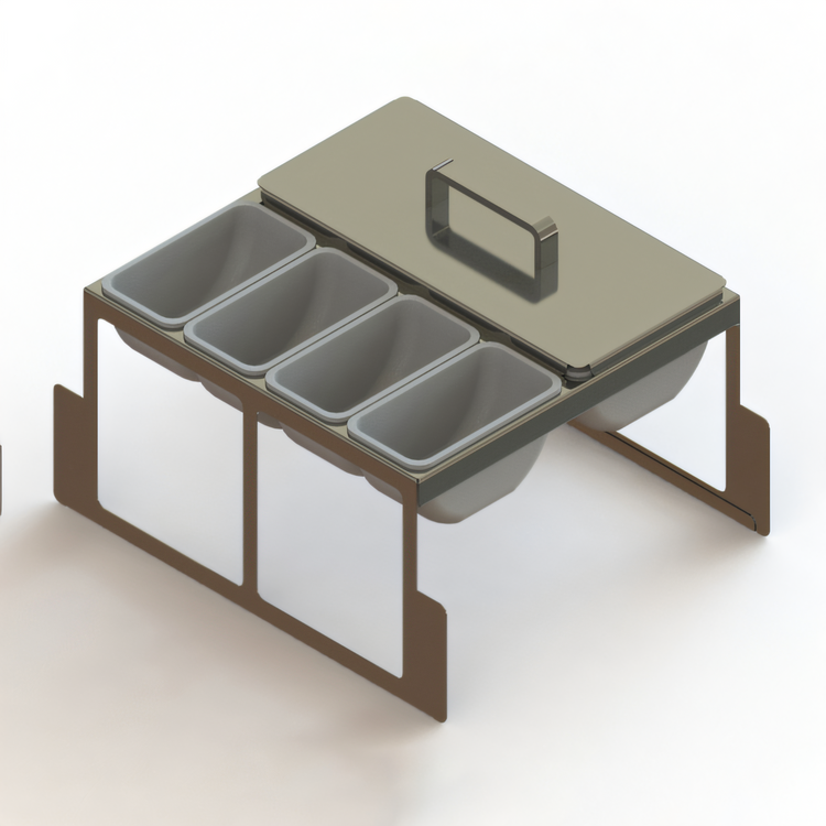 Product image #1 for Glastender Partial Condiment Drawer Insert for Bar-Profile Cooler, 17-1/2-Inch Door Opening, 8-Cup Capacity