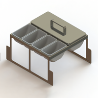 Glastender Partial Condiment Drawer Insert for Bar-Profile Cooler, 17-1/2-Inch Door Opening, 8-Cup Capacity