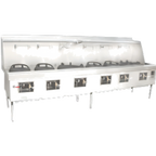 Thumbnail image #1 for Town Equipment MasterRange M-6-SS 6-Section Gas Wok Range with Cast Iron Brick-Lined Chambers, Swing Faucets & Knee L-Lever Control