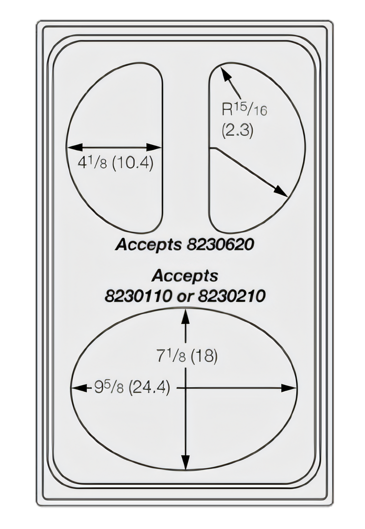 Product image #1 for Miramar Night Sky Adapter Template for 1 Oval and 2 Half-Oval Decorative Pans