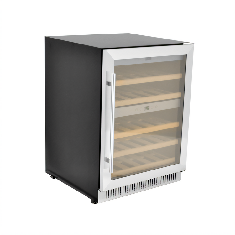 Product image #1 for Omcan Vinovero 40-Bottle Dual Zone Wine Cooler with Stainless Steel-Framed Hinged Glass Door