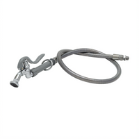 T&S Brass Angled Pre-Rinse Spray Valve Assembly with 50-Inch Stainless Steel Hose, 2.2 GPM Rosespray Outlet, and 3/8-Inch NPT Male Inlet