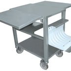 Thumbnail image #1 for Eurodib USA Dito Sama 653283 Stainless Steel Work Table Assembly with 4 Casters, 40.19W x 25.19D x 29.5H