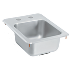 Thumbnail image #1 for Vollrath 1734-C Underbar Drop-In Self-Rimming Stainless Steel Sink with Strainer, 10" x 11" Bowl, 2 Faucet Holes
