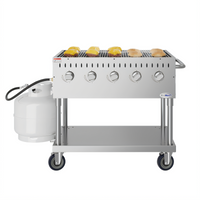 KoolMore 36-Inch Mobile Outdoor Propane Charbroiler Grill with 5 Burners