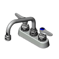 T&S Brass Workboard Mixing Faucet, Deck Mount, 4-Inch Centers, 6-Inch Swing Nozzle, Cerama Quarter-Turn Cartridges