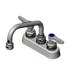 Thumbnail image #1 for T&S Brass Workboard Mixing Faucet, Deck Mount, 4-Inch Centers, 6-Inch Swing Nozzle, Cerama Quarter-Turn Cartridges