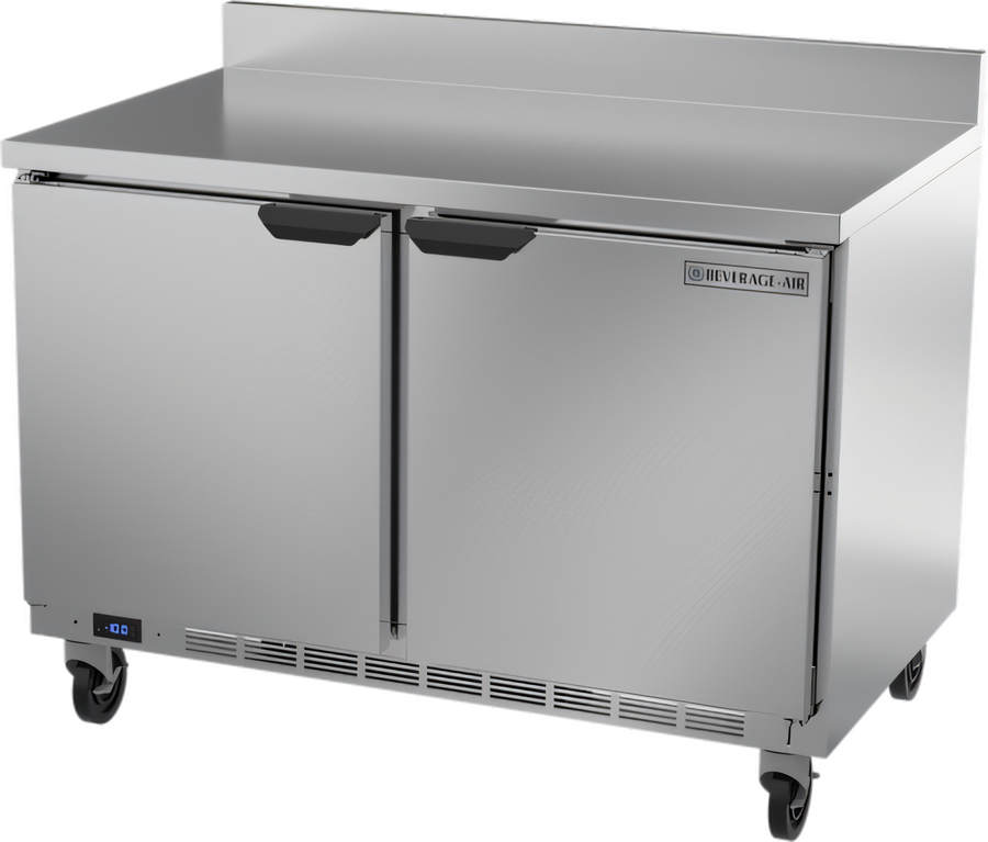 Product image #1 for Beverage-Air 48-Inch 2-Section Worktop Freezer with Solid Doors, Foamed-In-Place Backsplash, and 11.04 Cu. Ft. Capacity