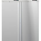 Thumbnail image #1 for Hoshizaki Steelheart DT2A-FS Two-Section Dual-Temperature Reach-In Refrigerator/Freezer, Stainless Steel, Solid Hinged Doors, Top-Mounted Refrigerated