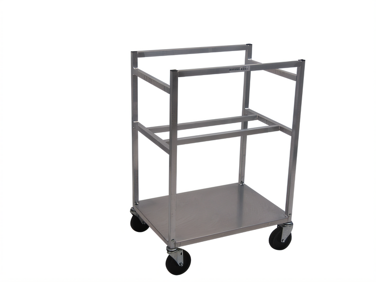 Product image #1 for Channel Standard Heavy-Duty Aluminum Poly Box Rack Bus Cart with 1 Poly Box and 5-Inch Swivel Stem Casters