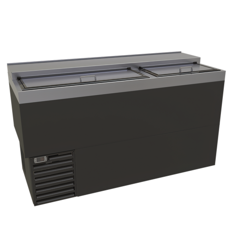 Product image #1 for Glastender ST60-B 60-Inch Black Vinyl Deep Well Slide Top Bottle Cooler