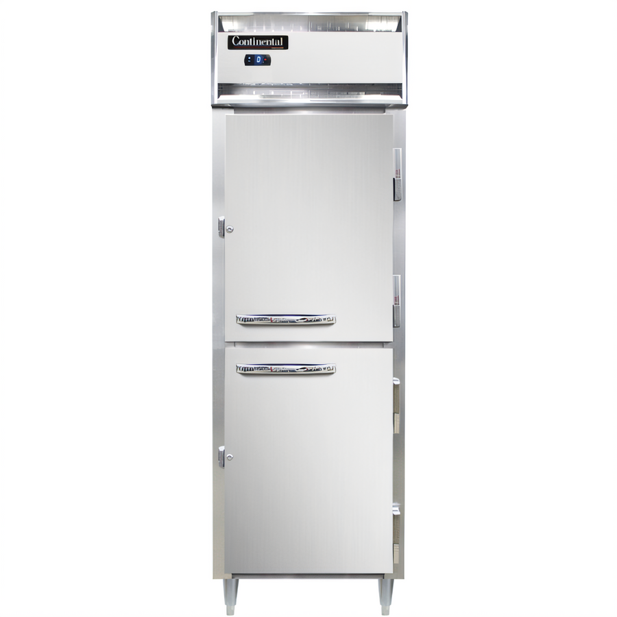Product image #1 for Continental Refrigerator D1FSNSSHD Designer Line One-Section Shallow Depth Reach-In Freezer with Half-Height Solid Doors