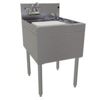 Glastender Freestanding Underbar Mixology Unit with 1-Compartment Sink, Rinser Faucet, Tool Well and Cutting Board, 20 Inch Wide