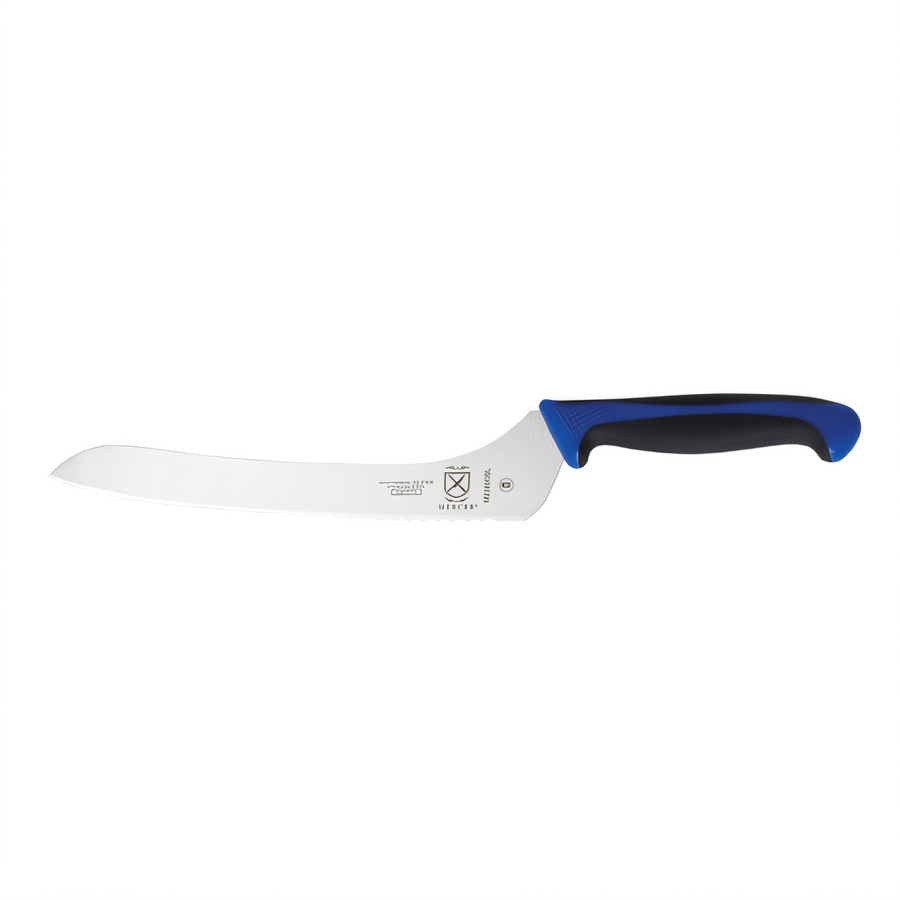 Product image #1 for Mercer Culinary Millennia Colors 9-Inch Offset Wavy Edge Bread Knife, Blue Handle