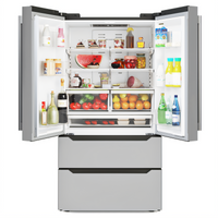 KoolMore 22.5 Cu. Ft. French Door Refrigerator with Bottom Freezer, Stainless Steel