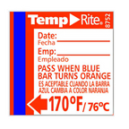 Thumbnail image #1 for Taylor Precision TempRite 8752 Stick-On Dishwasher Rinse Temperature Labels, 170°F, ±2°F Accuracy, 24-Pack Case of 12