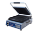 Thumbnail image #1 for Globe Deluxe 14-Inch Single Countertop Electric Sandwich/Panini Grill with Grooved Cast Iron Plates