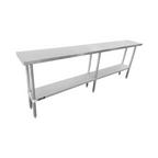 Thumbnail image #1 for Sapphire Manufacturing SMTE-1896S 96-Inch 18/430 Stainless Steel Worktable with Flat Top, Open Base and Undershelf