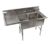 Thumbnail image #1 for Klinger's Trading Economy 2-Compartment Stainless Steel Sink with Left Drainboard, 52.5 x 25.5 x 41 Inches