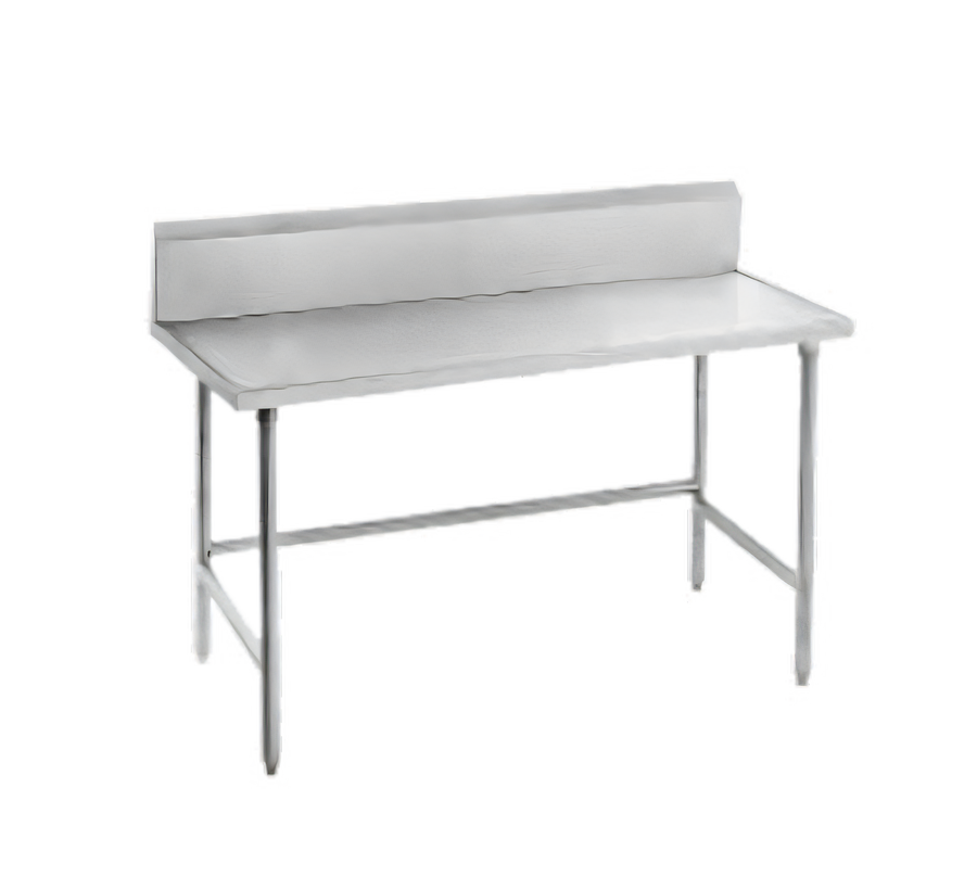 Product image #1 for Advance Tabco 96" x 36" Open Base Work Table with 10" Backsplash and Galvanized Legs