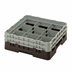 Thumbnail image #2 for Cambro Camrack Full-Size 9-Compartment Glass Rack with 2 Soft Gray Extenders, Brown