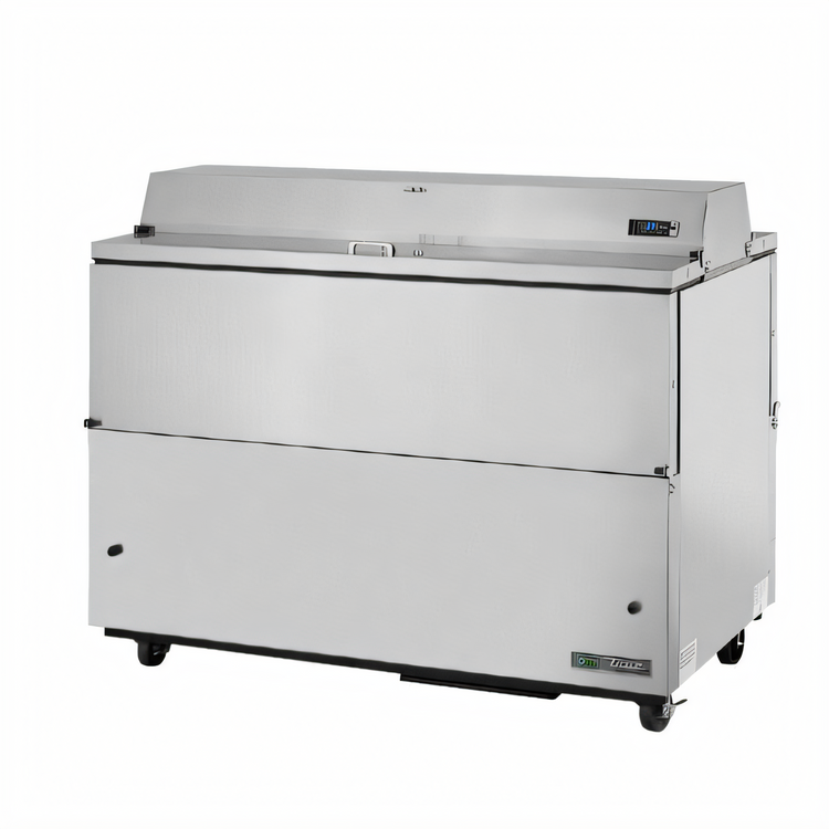 Product image #1 for Dual-Sided Mobile Milk Cooler Cart, 16-Crate Capacity, Stainless Steel, Forced-Air