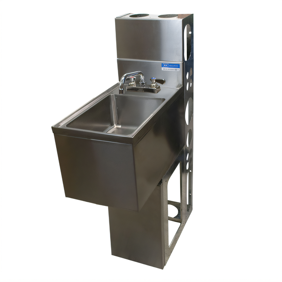 Product image #1 for BK Resources 12-Inch Stainless Steel Underbar Dump Sink with 10 x 14 x 6 Inch Bowl and 4-Inch Backsplash