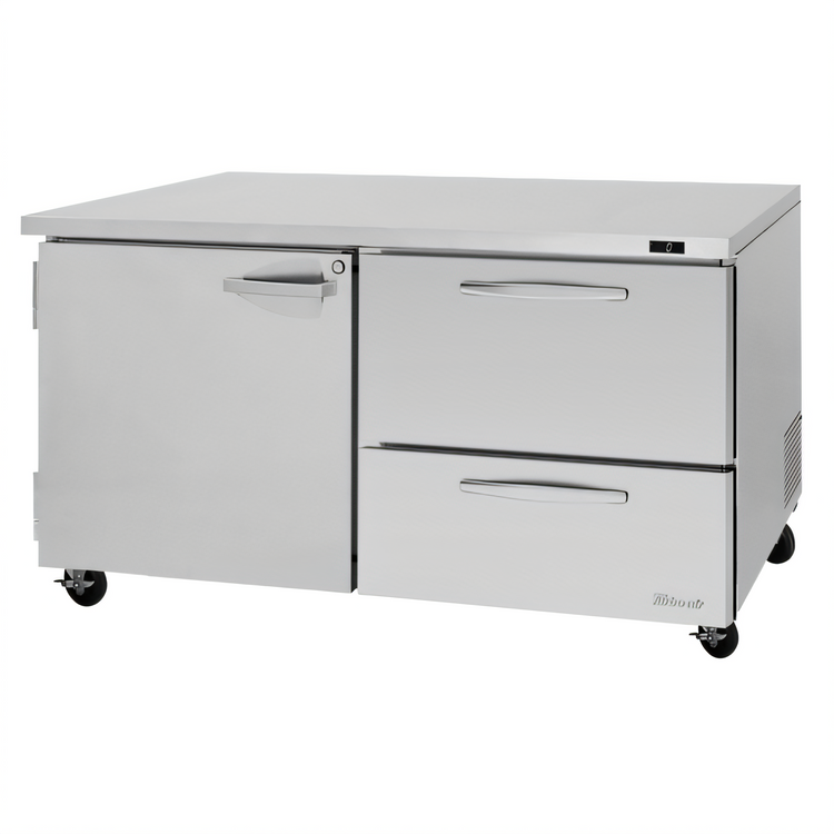 Product image #1 for Turbo Air PRO Series Two-Section Undercounter Freezer with Doors and Drawers, 17 Cu. Ft., Self-Contained, Stainless Steel
