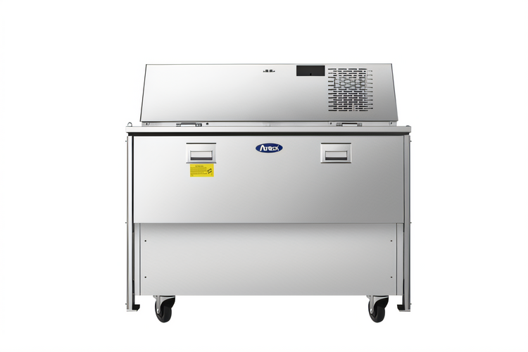 Product image #1 for Atosa Single-Sided Refrigerated Milk Cooler Cart, 12 Crate Capacity, Stainless Steel