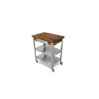 Thumbnail image #1 for John Boos Cucina Elegante WAL-CUCE30 Mobile Walnut Butcher Block Cart with Edge-Grain Top, Drawer, Shelves and Locking Casters