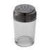 Thumbnail image #1 for Contemporary Clear Glass Cheese Shaker with Perforated Stainless Steel Lid, 6 oz.