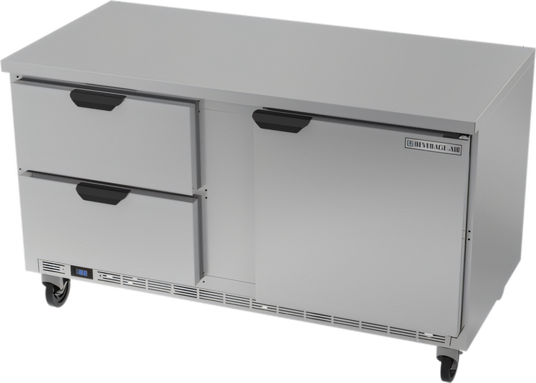 Product image #1 for Beverage-Air 60-Inch Two-Section Worktop Freezer with 2 Drawers and 1 Solid Door, 14.39 Cu. Ft.