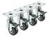 Thumbnail image #1 for Krowne Royal Series Heavy Duty Adjustable Height Swivel Plate Caster Set of 4, 500 lb. Capacity Each
