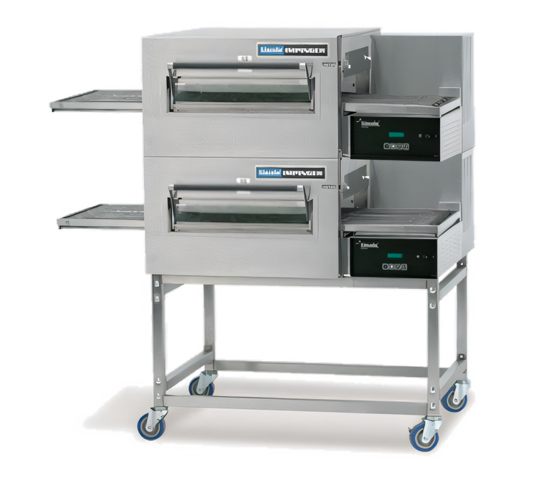 Product image #1 for Lincoln Impinger II 1100 Series Double-Stack Gas Conveyor Pizza Oven Package with FastBake and easyTouch Controls