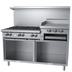 Thumbnail image #1 for Garland G Starfire Pro 60-Inch Commercial Raised Griddle/Broiler Gas Range with 6 Open Burners and Double Storage Base