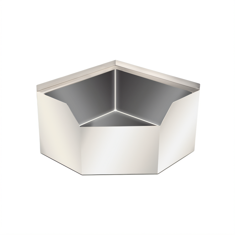 Product image #1 for Corner Floor-Mounted Mop Sink with Drain Basket, 26.5 x 26.5 x 16 Inches, 304 Stainless Steel