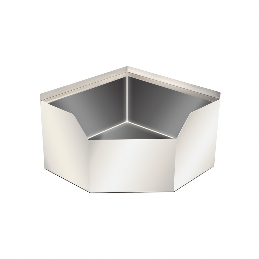 Product image #1 for Corner Floor-Mounted Mop Sink with Drain Basket, 26.5 x 26.5 x 16 Inches, 304 Stainless Steel