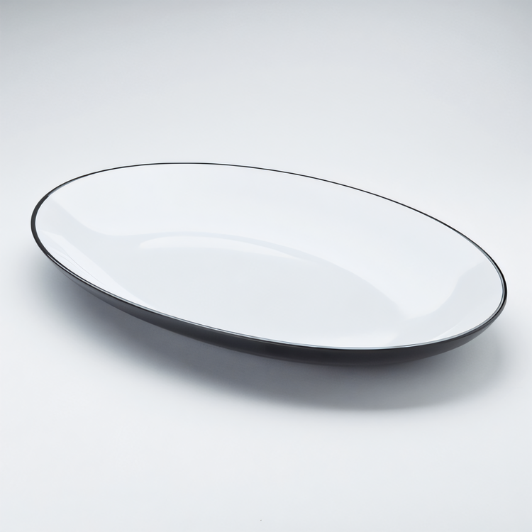 Product image #2 for American Metalcraft 21-1/2 Inch Oval Melamine Serving Platter, Black/White
