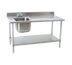 Thumbnail image #1 for Eagle Group Deluxe Stainless Steel Sink Work Table, 96