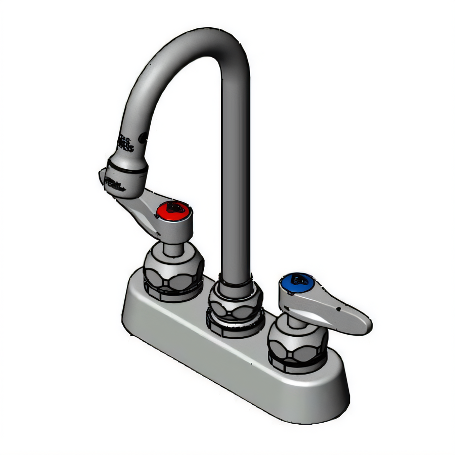 Product image #1 for T&S Brass Workboard Mixing Faucet, 4" Centers, Swivel Gooseneck, 1.5 GPM Aerator