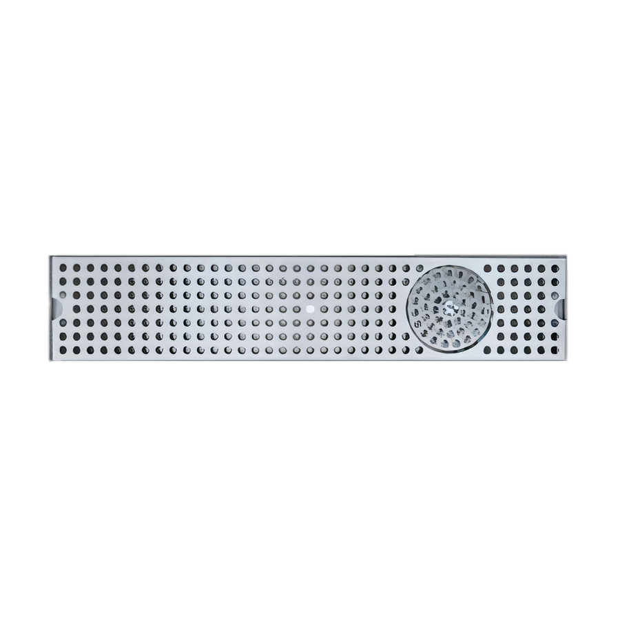 Product image #1 for 30-Inch Surface-Mount Stainless Steel Drip Tray Trough with Integral Glass Rinser