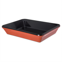 Mosaic™ Designer Displayware™ Melamine Rectangular Pasta Bowl, 2.9 Qt, 12 x 8.5 Inch, Black/Terra Cotta