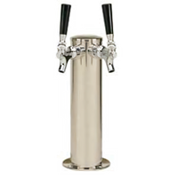 Countertop 1-Column Glycol-Cooled Draft Beer Tower with 2 Faucets